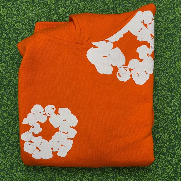 Orange Denim Tear Hoodie in Medium - Picture 10 of 12